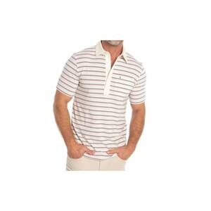 NEW CRIQUET perform players shirt in cassidy stripe - cream